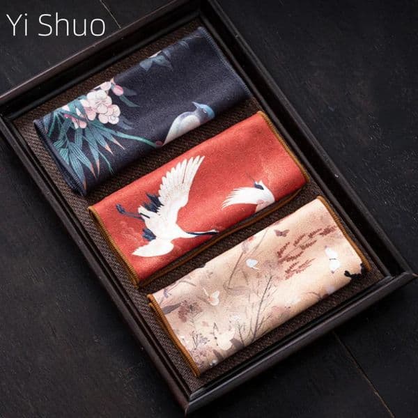 Suede Tea Towel Cloth Rag Light y Chinese Absorbent Pot Pad Kung Fu Napkins 241127