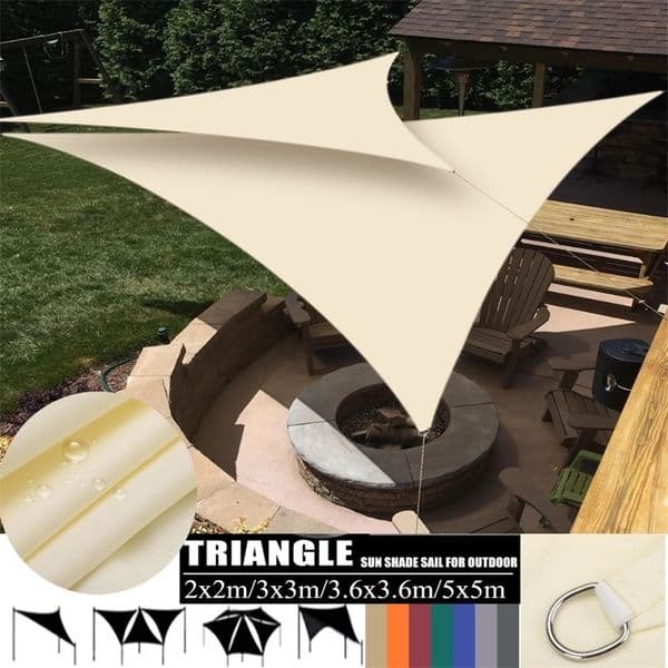 5x5x5/3x3x3m/2x2x2m waterproof triangular sunshade sail ceiling used for outdoor gardens terraces backyards camping tents swimming pools sunshade cloth 250106