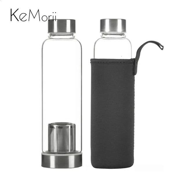 550ML glass water bottle with teapot and nylon lid heatresistant sports drink 240925
