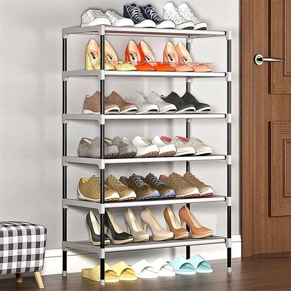 Multilayer Shoe Rack Thickening Tube Nonwoven Shoe Cabinet Easy Assembled Home Furniture Space-saving Dorm Shoe Rack Organizer 210306