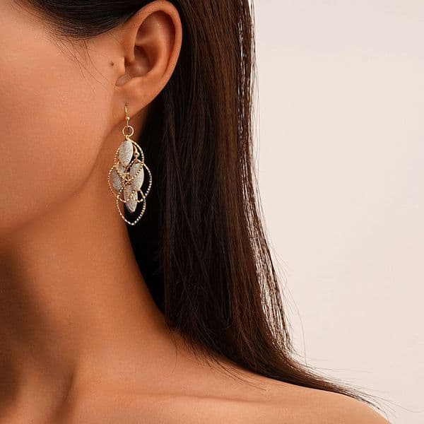 New Style Personality Fashion Light Matte Patch Leaf Drop Niche Earrings