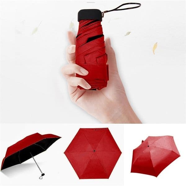 Umbrellas Flat Lightweight Parasol 5 Folding Sun Mini Foldable Couple Short Handle Wind Durable Resistant 230217