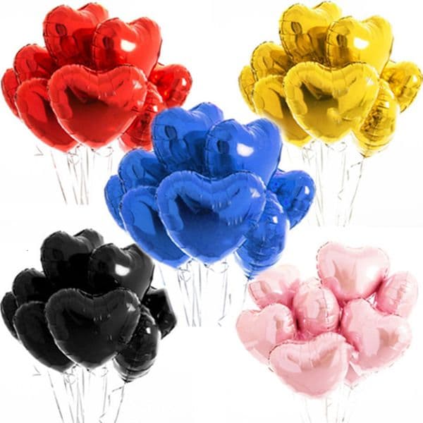 Other Event Party Supplies 10pcs Pink White Gold 18inch Heart Foil Balloon Baby Shower Wedding Birthday Valentines Love Helium Balaos Decor 230905