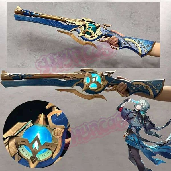 80CM Honkai Star Rail Anaxa Cosplay Weapons Prop Anaxagoras Model Gun Glow Halloween Party Role Play Accessorie Men Women Wig