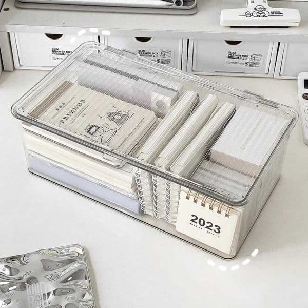 2026 Desktop Transparent Desk Stationery cologne Hand Account Storage Large perfume Capacity Drawer Cosmetic Organizer Box C251008 Free Shipping