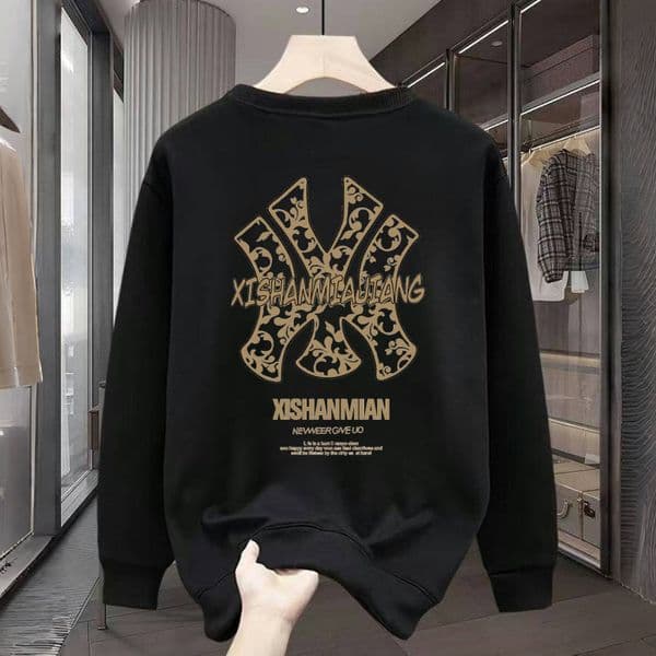 Men's Hoodie Without Cap Casual Autumn Winter New Designer Hoodie Loose Long Sleeve T-shirt Trendy Designer Shirt Crew Polo Neck Pullover Top