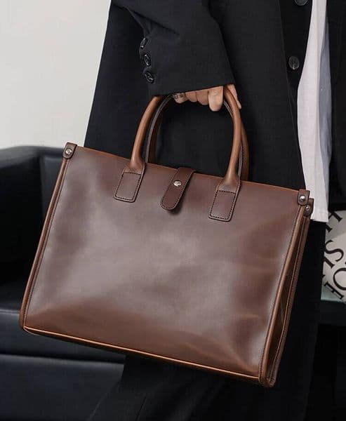 Large Capacity Crazy Horse Handbag For Man Retro PU Leather Crossbody Men Briefcase Cases Shoulder Bag Design high-quality