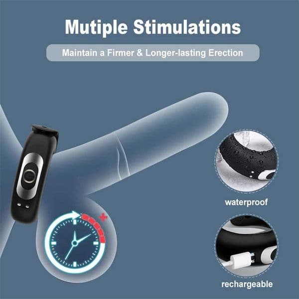 Male charging Penis Rings Vibrations Delay Ejaculation DailyNight waterproof Cock Ring Penis Flexible size adjustment Sex Toys