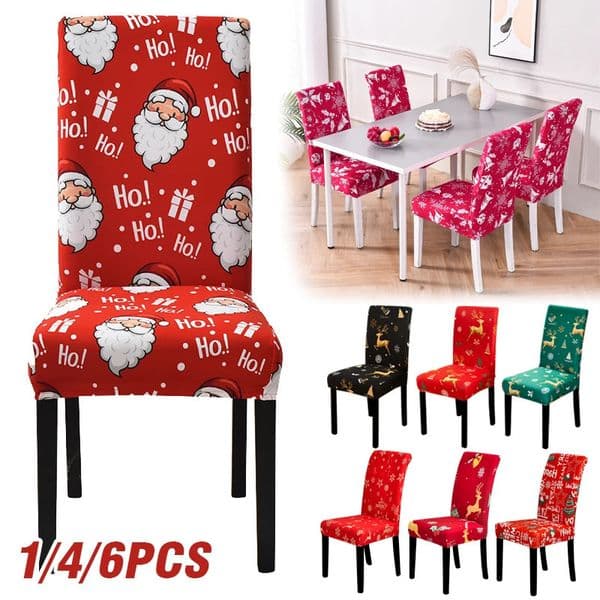Christmas Chair Covers Dining Room Stretch Seat Protector Chair Covers for KitchenOfficeelBanquetCeremonyParty 46pieces 250930BJ