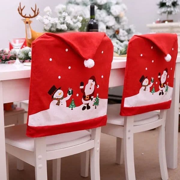Year Santa Claus Hat Chair Cover Christmas Decorations for Home Table Christmas Ornaments Xmas Gifts 250930BJ
