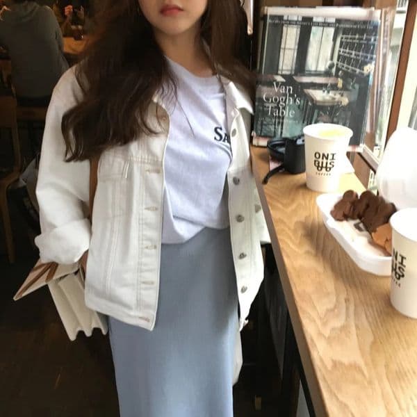 Early Autumn Casual Loose Denim ort Jaet Turndown Collar Single Button n Comfortable Leisure Sle Womens Coat 2501008