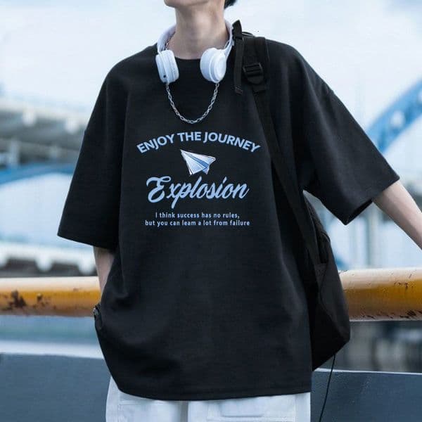100% Cotton Short Sleeve T-shirt For Men Designer Shirt Polo Summer New Designer Hoodie Hong Kong Style Ins Trend Cartoon Print Loose Fit Versatile Half Sleeve Tee