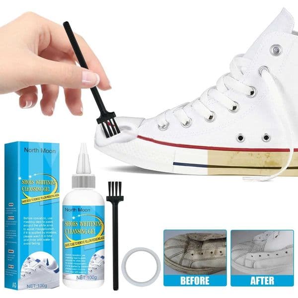 White Shoes Cleaner Stains Dirt Remover Shoe Whitening Cleaning Sneaker Remove Yellow Edge White Shoes Cleaning Gel Kit 100ml Y251009