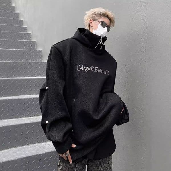 Designer Shirt Designer Hoodie Designed Shoulder Pad Sweatshirt For Men Spring And Autumn High Collar Hooded Jacket American Style Heavyweight New Autumn Clothing