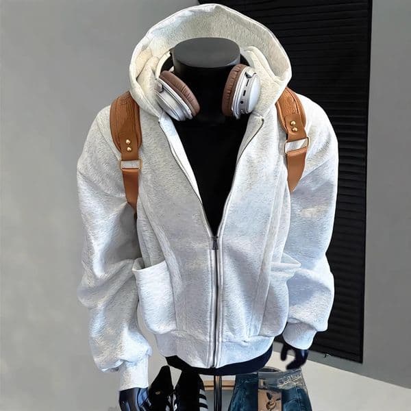American Retro Designer Hoodie Heavyweight Stiff Short Wide Hoodie Designer Shirt Men's Autumn Winter Hooded Trendy Cleanfit Deconstructed Cardigan Jacket
