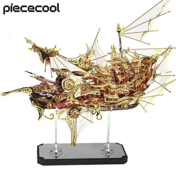 Piececool 3d Metal Puzzles Nine Heavens Boat Ship Model Building Kit DIY Toy Jigsaw for Adult Brain Teaser Creative Gifts 701pcs X251009