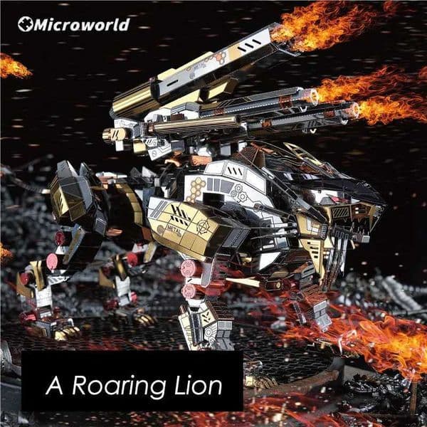 Microworld 3D Metal Puzzle Roaring Lion Model DIY Assemble Colorful Animal Jigsaw Christmas Desktop Decoration Toys For Teen X251009