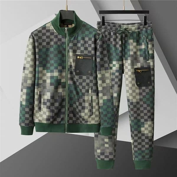 Spring and Autumn men's sports suit new long sleeved cardigan zipper jacket+pants two-piece clothing fashion set M-3XL
