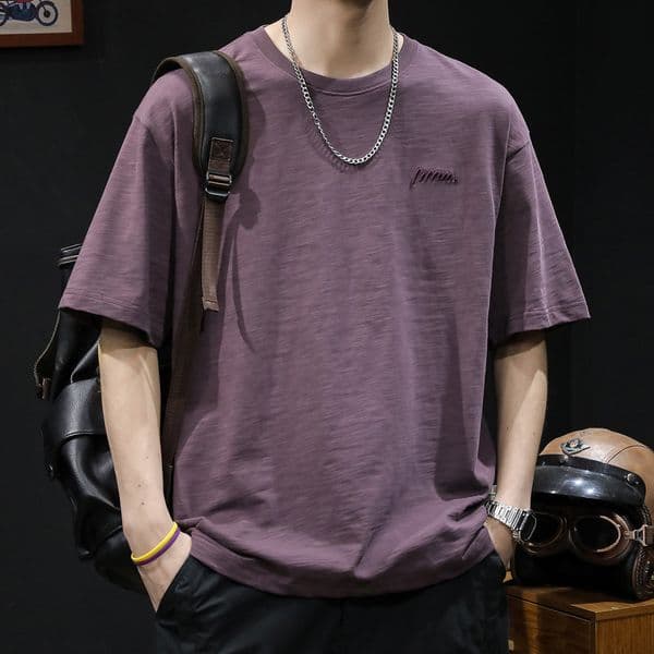 Designer Shirt Bamboo Cotton Short Sleeve T-shirt Men's Summer Clothing 2025 Designer Hoodie New Half Sleeve Plus Size Trendy Brand Men's Casual Tee