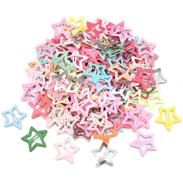 50pcs Colorful Star BB Hair Clips Girls Y2K Cute Star Barrettes Women Simple Metal Snap Clip Headdress Hair Jewelry Accessories 251008BJ