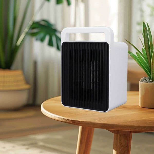 Fast Heating Portable Space Heater White ABS Desktop Electric Heater for Indoor Use in Office and Bedroom Energy Saving Home T251010