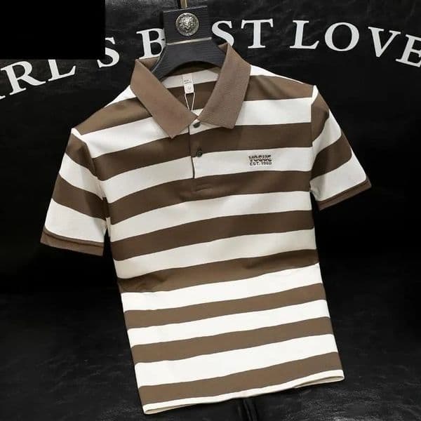 Striped Short Sleeve Polo Shirt Men's Summer Fashionable Designer Hoodie Cool Embroidered Collared T-shirt Designer Shirt Top Men's Style
