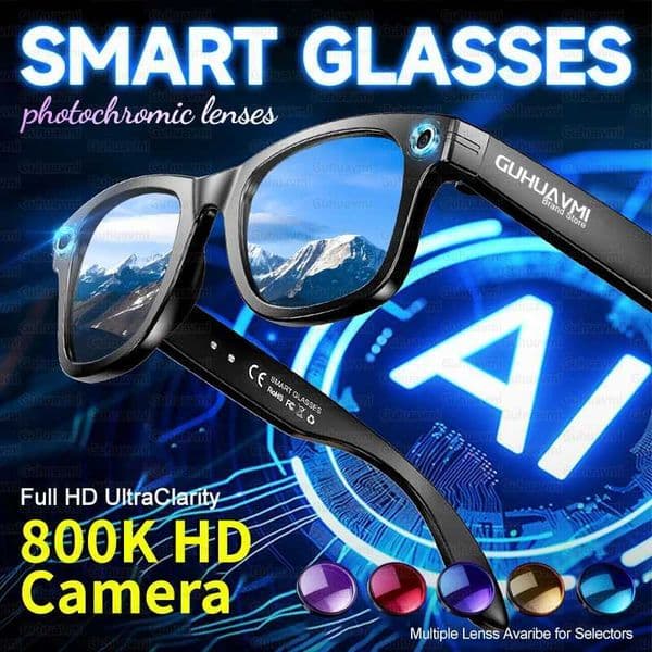 New Sunglasses Smart Glasses 8 Million Pixels Recording Videos AI Photo Recognition Answer Translation 290mAh Bluetooth Glasses X251011