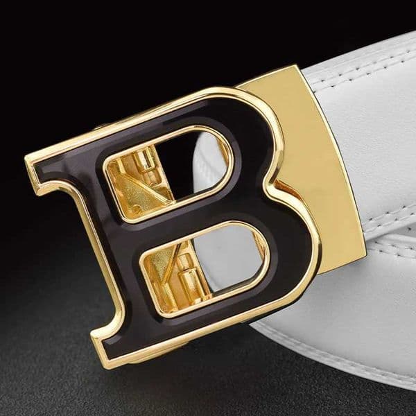 High Quality B Letter White Belt Men Classic Exquisite Designer Belt Men Fashion Luxury Designer Leather Belt H260413