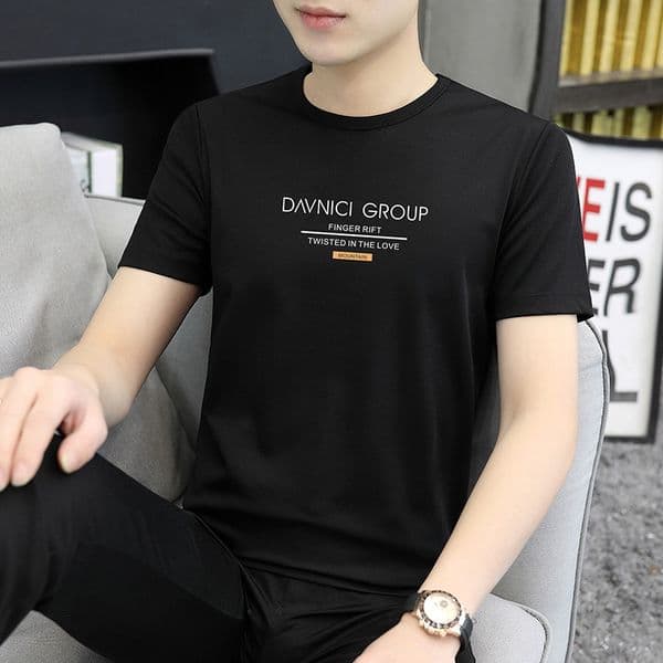 Modal Ice Silk Designer Shirt Men's Short Sleeve T-shirt Designer Hoodie Summer Top Tee New Round Neck Half Sleeve Trendy Cool Short Shirt