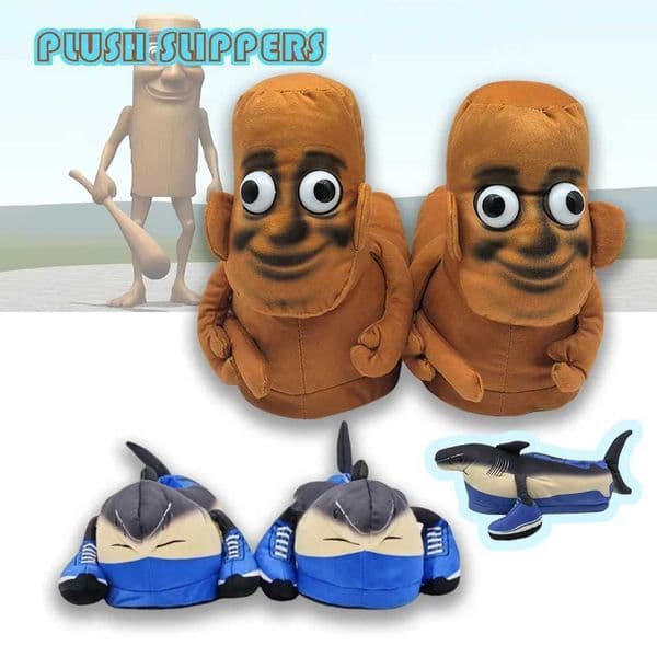 2025 New Fashion Italian Brainrot Tung Sahur Plus Tungtung Sahur Tralalero Tralala Shark Soft Plush Shoes T251010