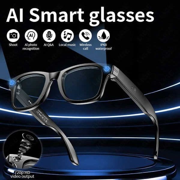 AI Smart Glasses for Men with Language Translation Wireless Music Control Camera Bluetooth Call IP65 Waterproof Sport Sunglass X251011