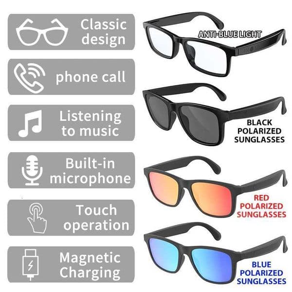 New Smart Glasses Wireless Bluetooth HandsFree Talking Music Headset with Speaker Fashion Sunglasses Eyeglasses X251011