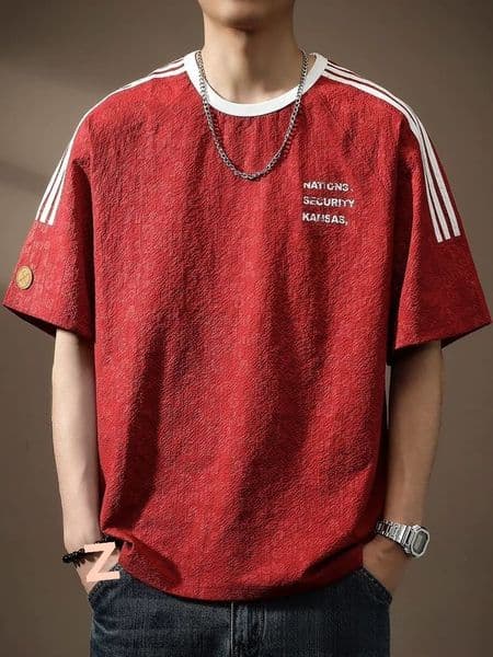 Ice Silk Cool Quick-dry Bubble Gauze Short Sleeve T-shirt For Men Summer Designer Shirt Large Size 150kg Loose Printed Designer Hoodie Round Neck Half Sleeve Tee