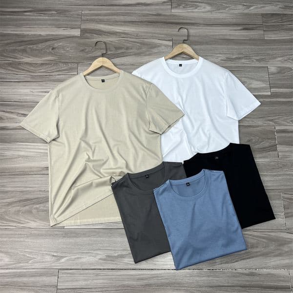Treasure Good T-shirt Mulberry Silk Tencel Blend Men's Basic Versatile Fashion Round Neck Casual Designer Shirt Solid Color Designer Hoodie Short Sleeve T-shirt