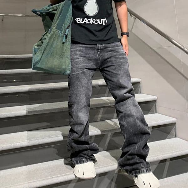 Harajuku Washed Vintage Straight Wide Leg Denim Pants Men and Women High Street Baggy Casual Flare Jeans Y2K Oversized 240619 W260307