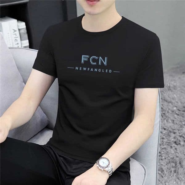 Designer Shirt Summer Designer Hoodie New Men's Short Sleeve Round Neck Printed T-shirt Simple Versatile Ice Silk Cotton Men's Half Sleeve Top