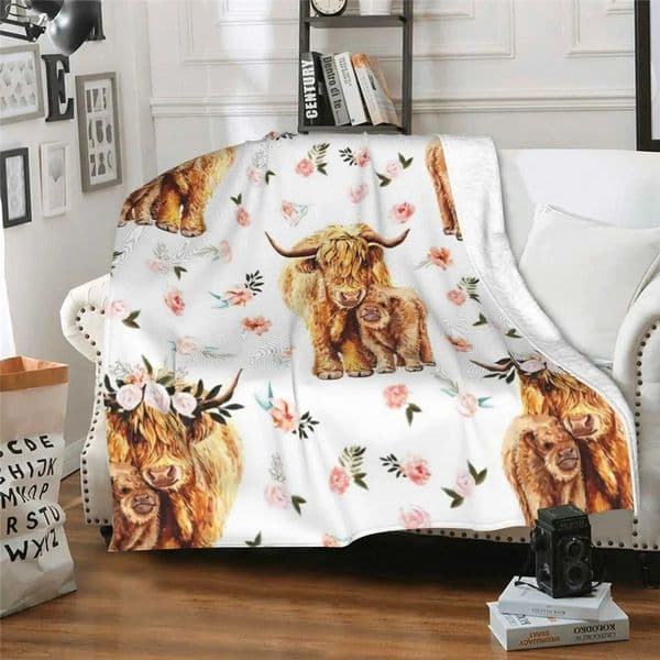 2026 Highland Cow Blanket Soft Cozy Plush Fleece Throw For perfume Couch Bed Sofa cologne Travel Camping Animal Bedding Size Free Shipping