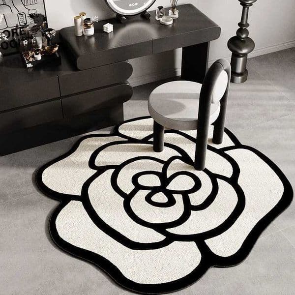 VIKAMA French Light Luxury Makeup Stool Carpet Wardrobe Carpet HighEnd Bedro Dressing Table Chair Cushion He Decoration H251011