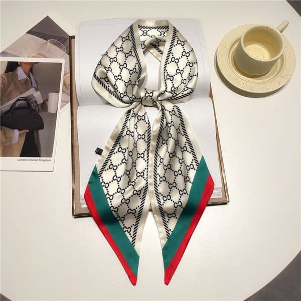 Fashion Designer Luxury Printed Letter Silk Women's Handbag Scarf 40 Colours Size 147X13.5cm