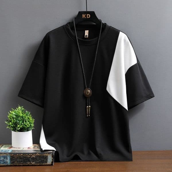 Men's Ice Silk Short Sleeve Casual Summer Youth Short Sleeve Designer Designer Shirt Hoodie T-shirt Trendy Handsome Shorts Trendy Brand Clothing College Style