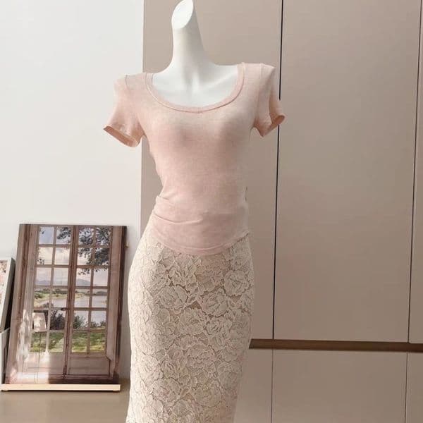 Duolai Mei 2025 Early Spring Design New Daily Designer Shirt Skin-friendly Versatile Shirt Lace Half Skirt Designer Hoodie For Women
