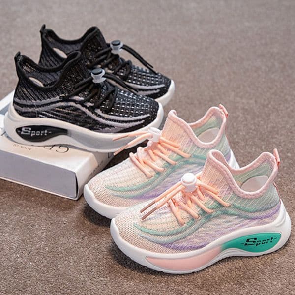 Kids Sneakers Design Toddler Children's Running Shoes Knitting Teenage Kidszworld Boy Girl Lightweight Trainers Sizes 26 - 37 K01104