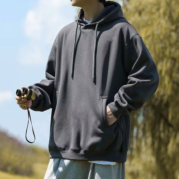 American Style Heavyweight Jacket Men Designer Jacket Hooded Sweatshirt Men Trendy Brand Ins Long Sleeve Solid Color Top Autumn Winter Hoodie Loose Retro Top