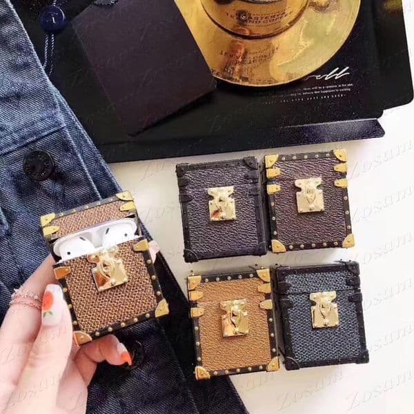 Retro Earphone Package Protector Case for Airpods 1 2 3 Pro Pro2 4 Leather Luxury Designer Anti-scratch Square Bumper Wireless Charging House Storage Earbuds Cover