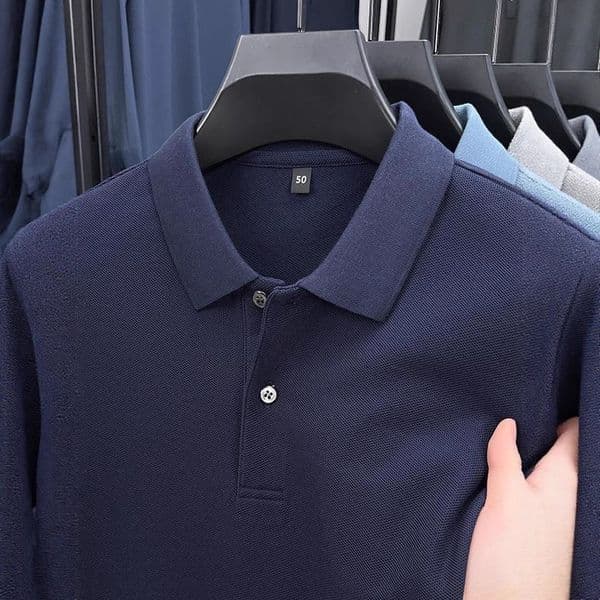 Designer Hoodie Cotton Long Sleeve T-shirt Designer Shirt Men's Autumn Top Turn-down Collar Solid Color Spring Autumn Middle-aged High-end Polo Shirt Outerwear