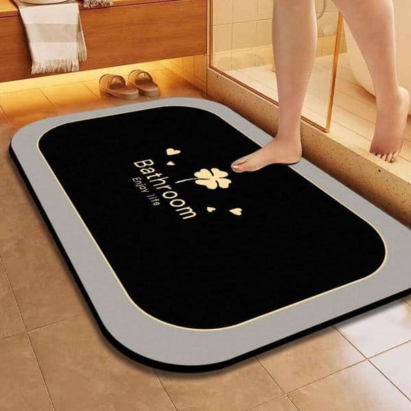 Mat, Rugs Non Slip Washable Thin Absorbent Quick Dry Bath Fits Under Door Bathroom Floor Mat Perfect for Bath, Shower