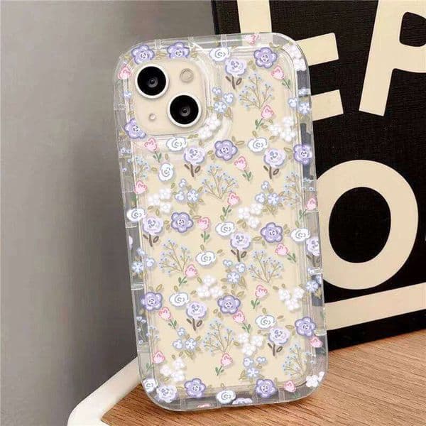 Small Florals Clear Phone Cases For IPhone 15 Case iPhone 17 Air 16e 16 Pro 14 13 11 12 XR X Xs Max Capa Soft Silicone Cover