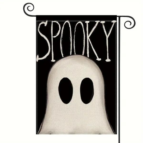 1pc Happy Halloween Garden Flag Cute Ghost Pumpkin Print Suitable for Halloween Yard Outside Decoration No Flag Pole 12X18 Inch 251010