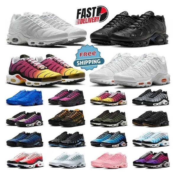free shipping Tn chaussures Plus tns designer shoes Running Shoes tn Fr Toggle Utility Women Triple White Metallic Reflective Mens shoes Trainers sneakers