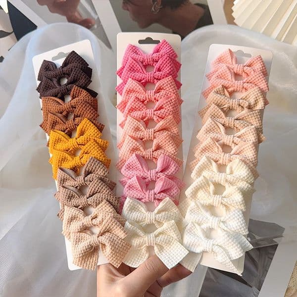 610PcsSet Fashion Cute Ribbon Bowknot Hair Clips for Kids Handmade Baby Girls Hair Accessories 251008BJ